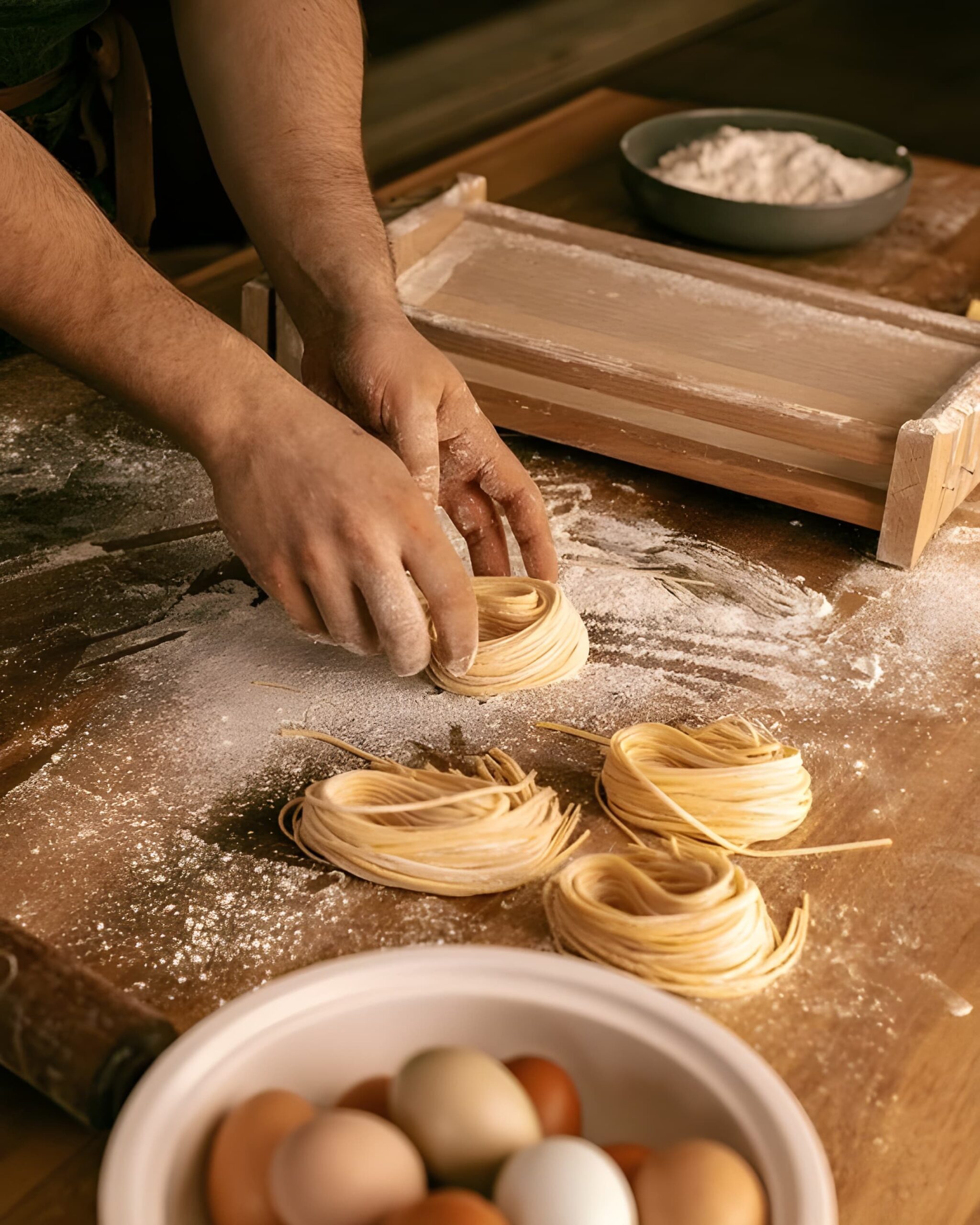 Ateliers culinaires île de Ré : fabrication de pâtes